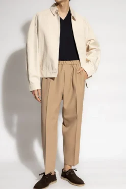 JIL SANDER beżowy Spodnie w kant
