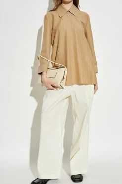 JIL SANDER beżowy Wełniana koszula
