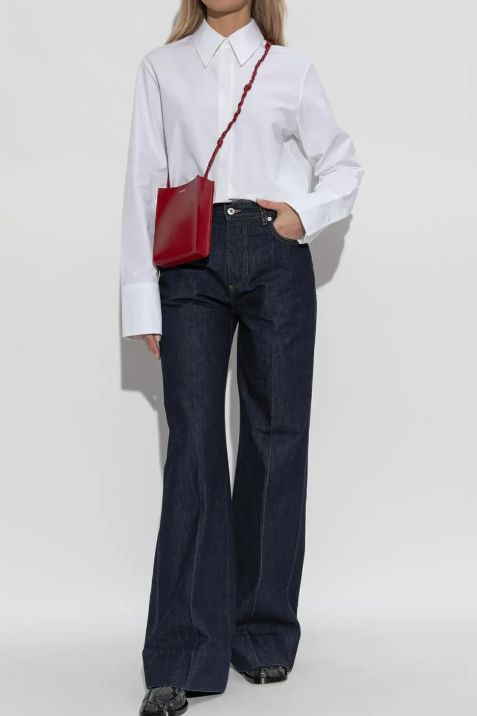 JIL SANDER BIAŁY Bawełniana koszula