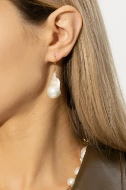 JIL SANDER BIAŁY Kolczyki z perłami