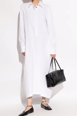 JIL SANDER BIAŁY Koszulowa sukienka