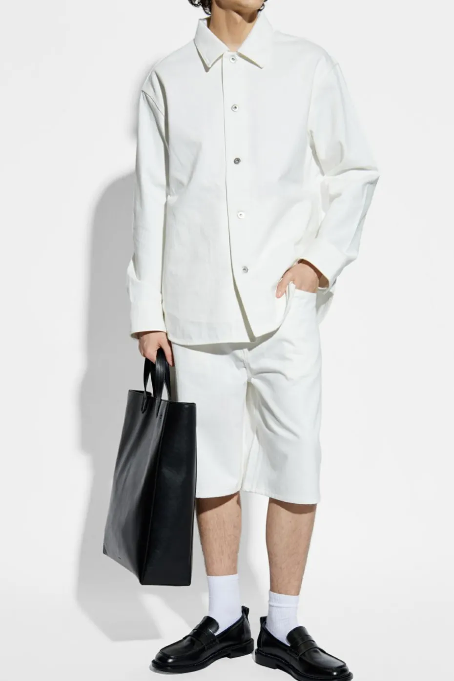 JIL SANDER BIAŁY Kurtka jeansowa