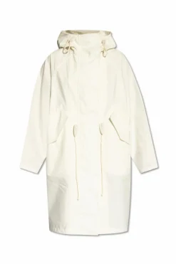 JIL SANDER+ BIAŁY Parka z kapturem