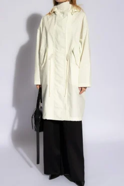 JIL SANDER+ BIAŁY Parka z kapturem