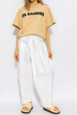 JIL SANDER BIAŁY Spodnie typu ‘oversize’