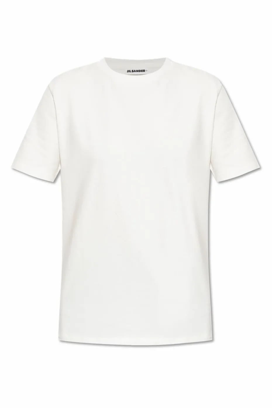 JIL SANDER+ BIAŁY T-shirt z naszywką z logo