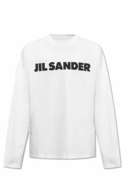 JIL SANDER BIAŁY T-shirt z logo