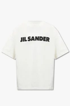 JIL SANDER BIAŁY T-shirt z logo