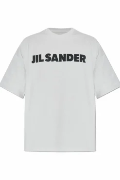 JIL SANDER BIAŁY T-shirt z logo