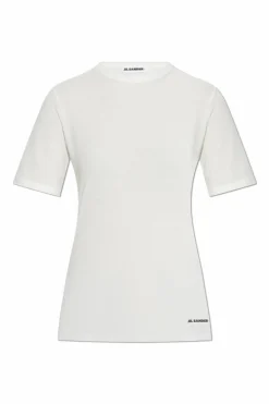 JIL SANDER+ BIAŁY T-shirt z logo