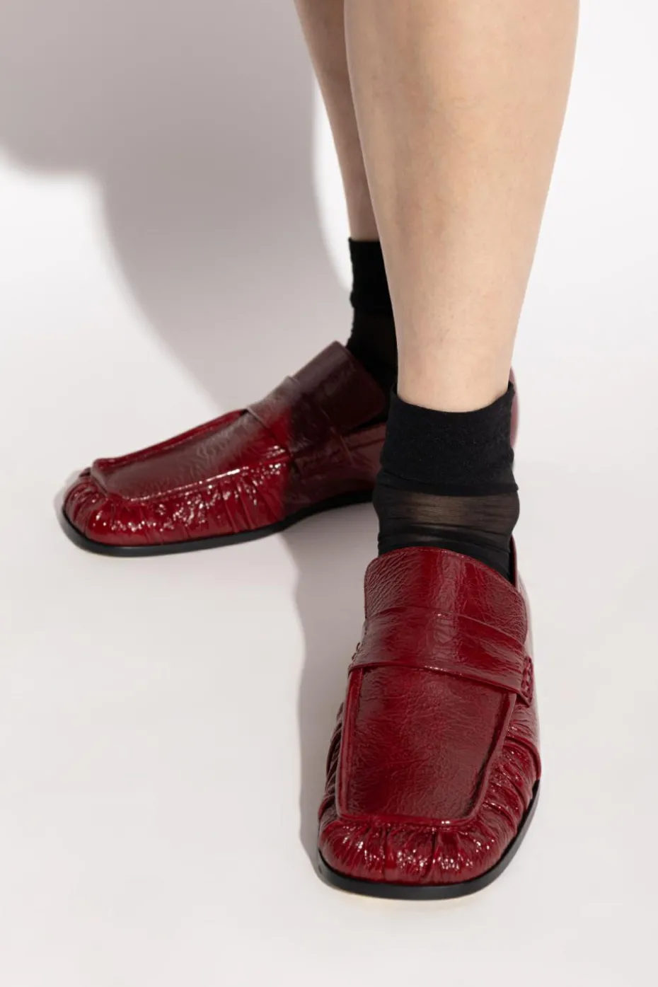 JIL SANDER BORDO Skórzane buty