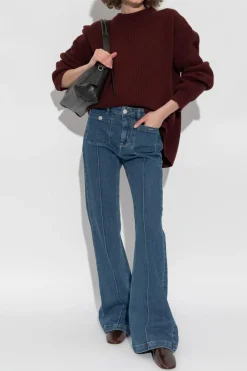 JIL SANDER BORDO Wełniany sweter