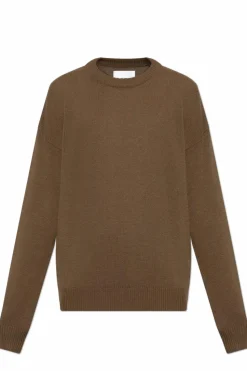 JIL SANDER BRĄZOWY Kaszmirowy sweter