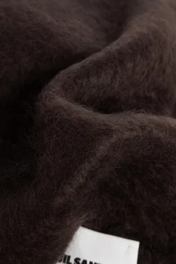 JIL SANDER+ BRĄZOWY Moherowy szal