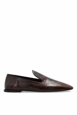 JIL SANDER BRĄZOWY Skórzane buty