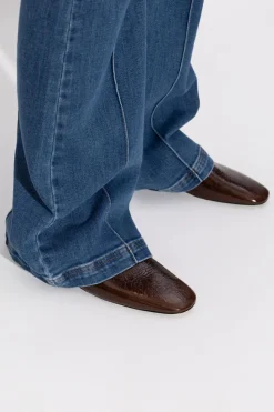 JIL SANDER BRĄZOWY Skórzane buty