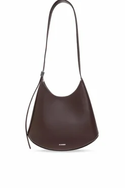 JIL SANDER BRĄZOWY Torba na ramię `Eldorado Small`