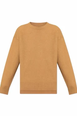 JIL SANDER BRĄZOWY Wełniany sweter