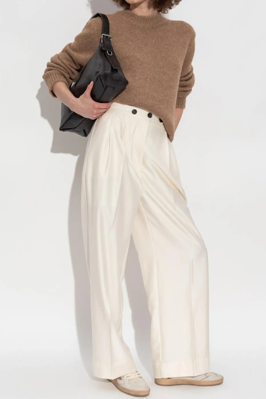 JIL SANDER+ BRĄZOWY Wełniany sweter