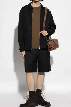 JIL SANDER CZARNY Bawełniane szorty