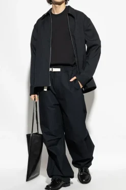 JIL SANDER CZARNY Bawełniany t-shirt