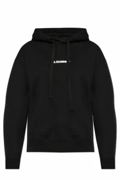 JIL SANDER+ CZARNY Bluza z kapturem