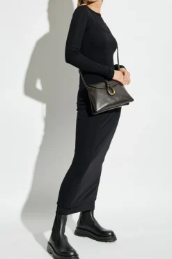 JIL SANDER+ CZARNY Dwuwarstwowa sukienka