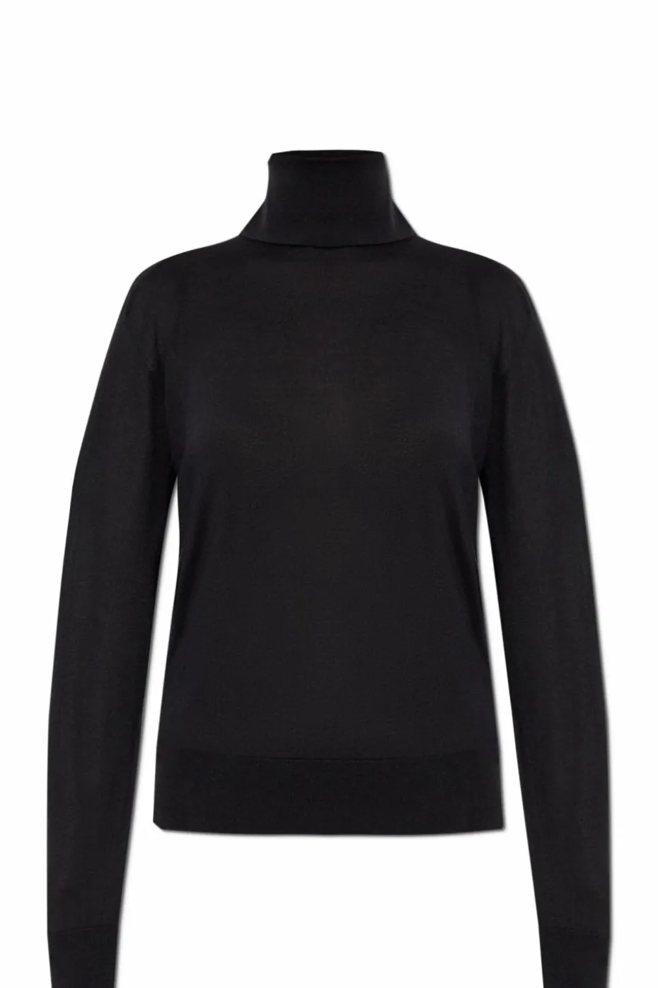 JIL SANDER CZARNY Golf z wełnianym wykończeniem