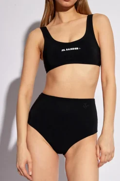 JIL SANDER+ CZARNY Góra od kostiumu kąpielowego
