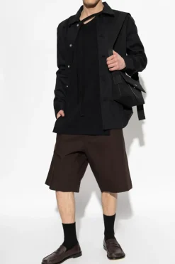 JIL SANDER CZARNY Koszula z kieszeniami po bokach