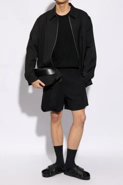 JIL SANDER CZARNY Koszula z zapięciem na zamek
