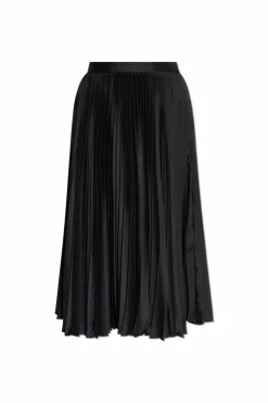 JIL SANDER CZARNY Plisowana spódnica