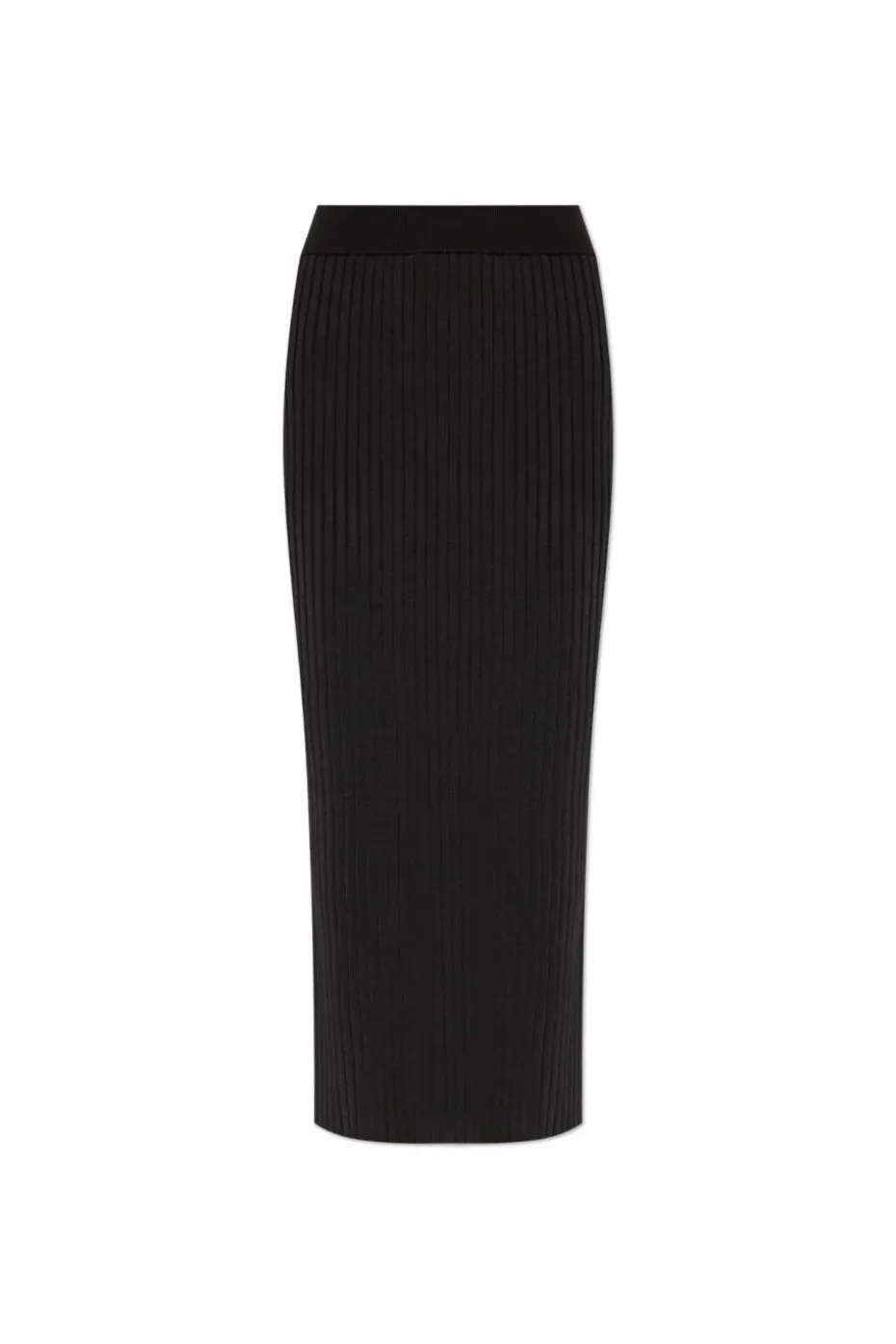 JIL SANDER CZARNY Prążkowana spódnica
