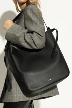 JIL SANDER CZARNY Skórzana torba
