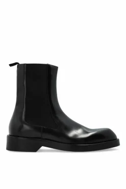 JIL SANDER CZARNY Skórzane buty za kostkę