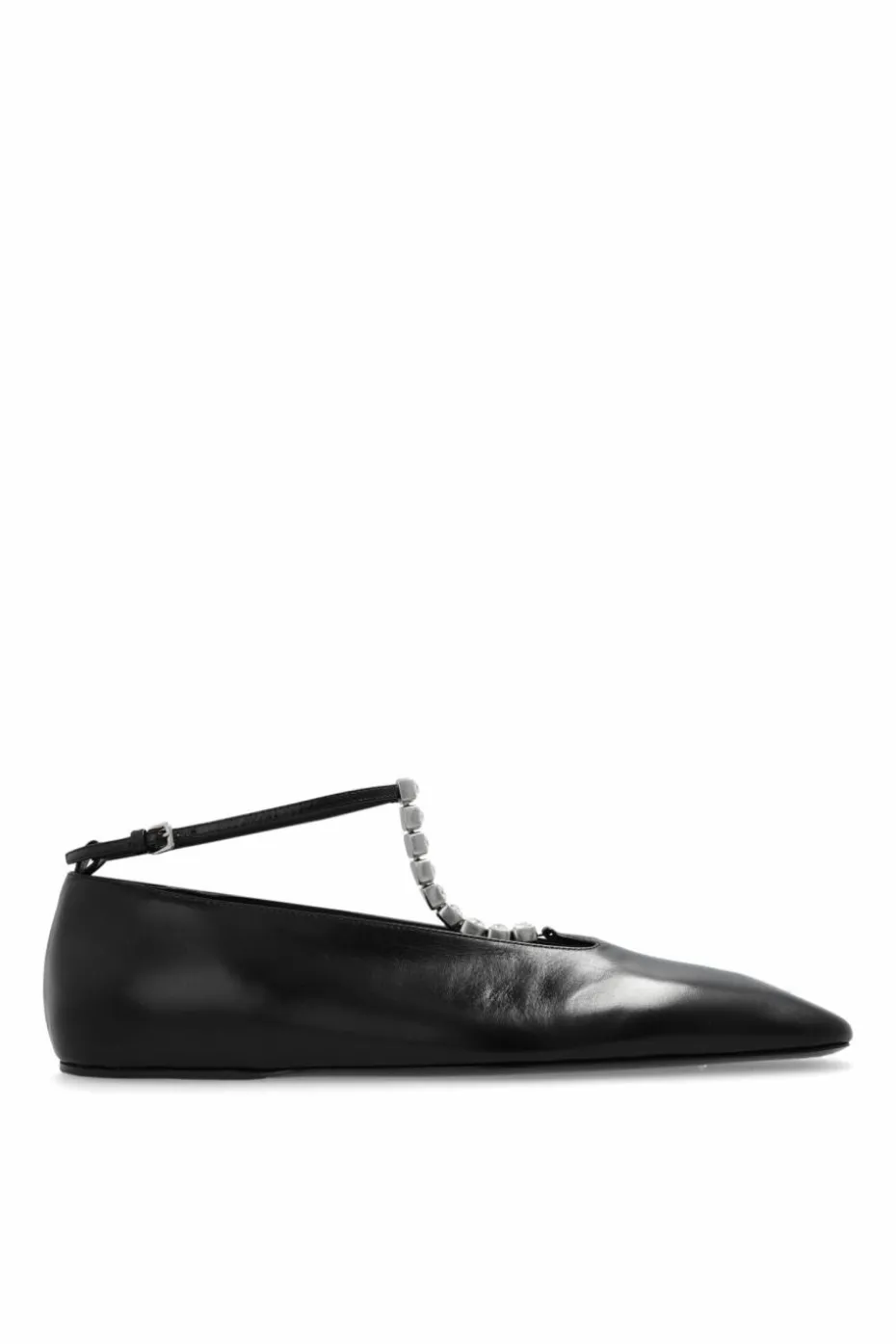 JIL SANDER CZARNY Skórzane buty