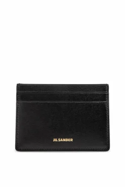 JIL SANDER CZARNY Skórzane etui na karty