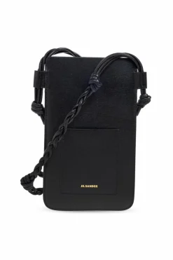 JIL SANDER CZARNY Skórzane etui na telefon