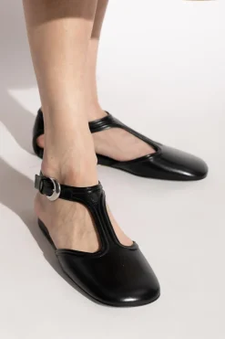 JIL SANDER CZARNY Skórzane buty