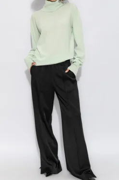 JIL SANDER CZARNY Spodnie w kant