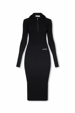 JIL SANDER+ CZARNY Sukienka z kapturem