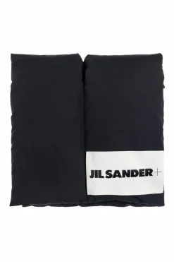 JIL SANDER+ CZARNY Szal z logo
