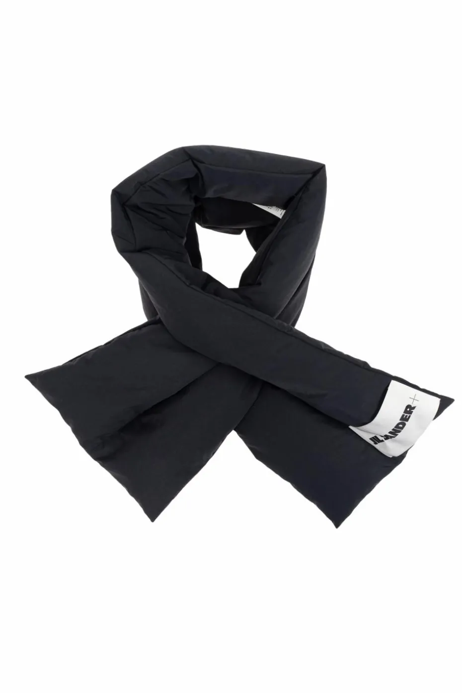 JIL SANDER+ CZARNY Szal z logo