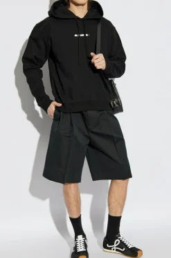 JIL SANDER CZARNY Szorty z paskiem