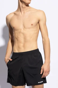 JIL SANDER+ CZARNY Szorty kąpielowe