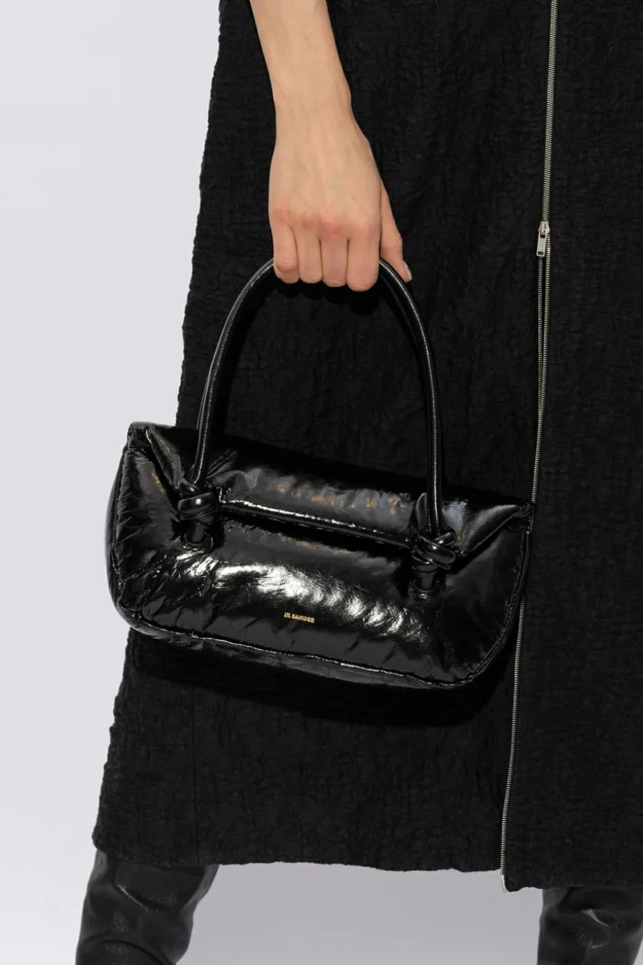 JIL SANDER CZARNY Torba na ramię ‘Knott Small’