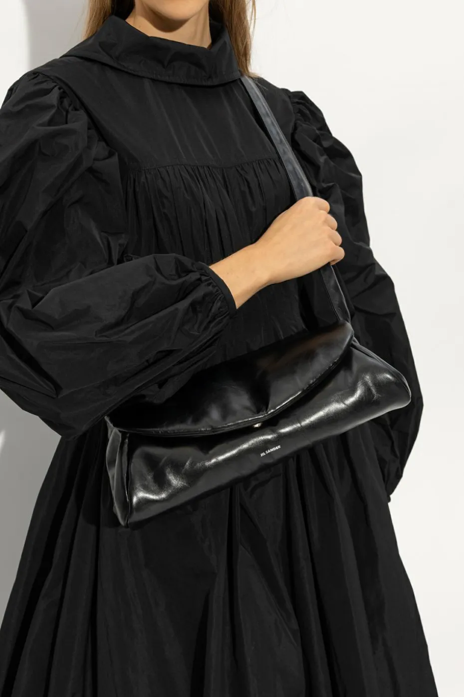 JIL SANDER CZARNY Torba na ramię ‘Cannolo Grande’