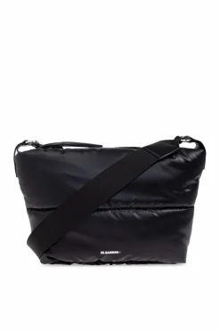 JIL SANDER+ CZARNY Torba na ramię z logo