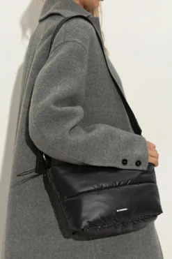 JIL SANDER+ CZARNY Torba na ramię z logo