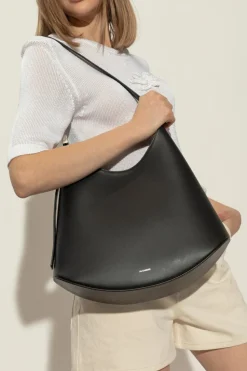 JIL SANDER CZARNY Torba na ramię `Eldorado Medium`